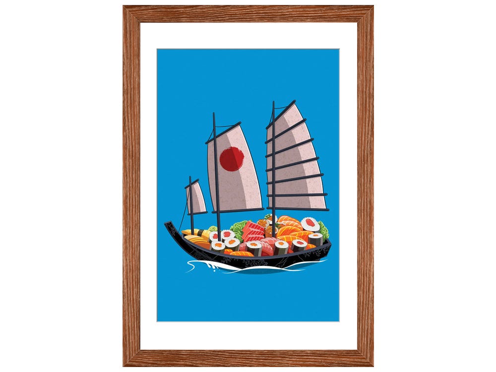 Japanese Sushi Boat Canvas Art Print by Alberto Perez